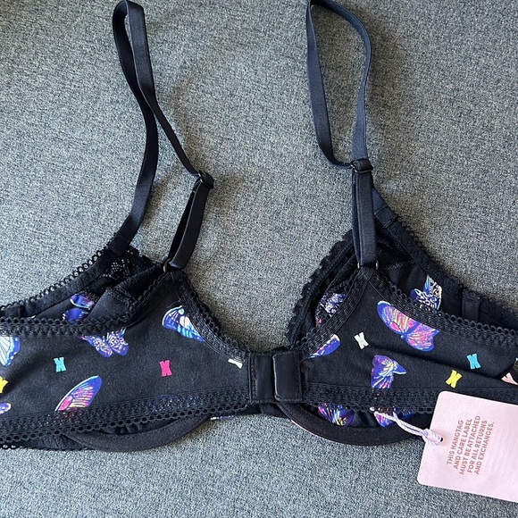 Cotton butterfly lace unlined bra - Picture 5 of 10